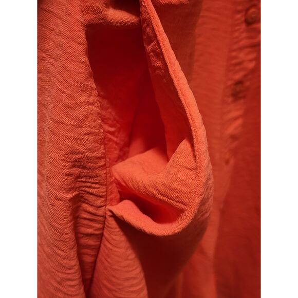 Cato Sleeveless Coral Pink Fit Flare Button Up Dress Pockets Spring Summer Sz M - Picture 4 of 7